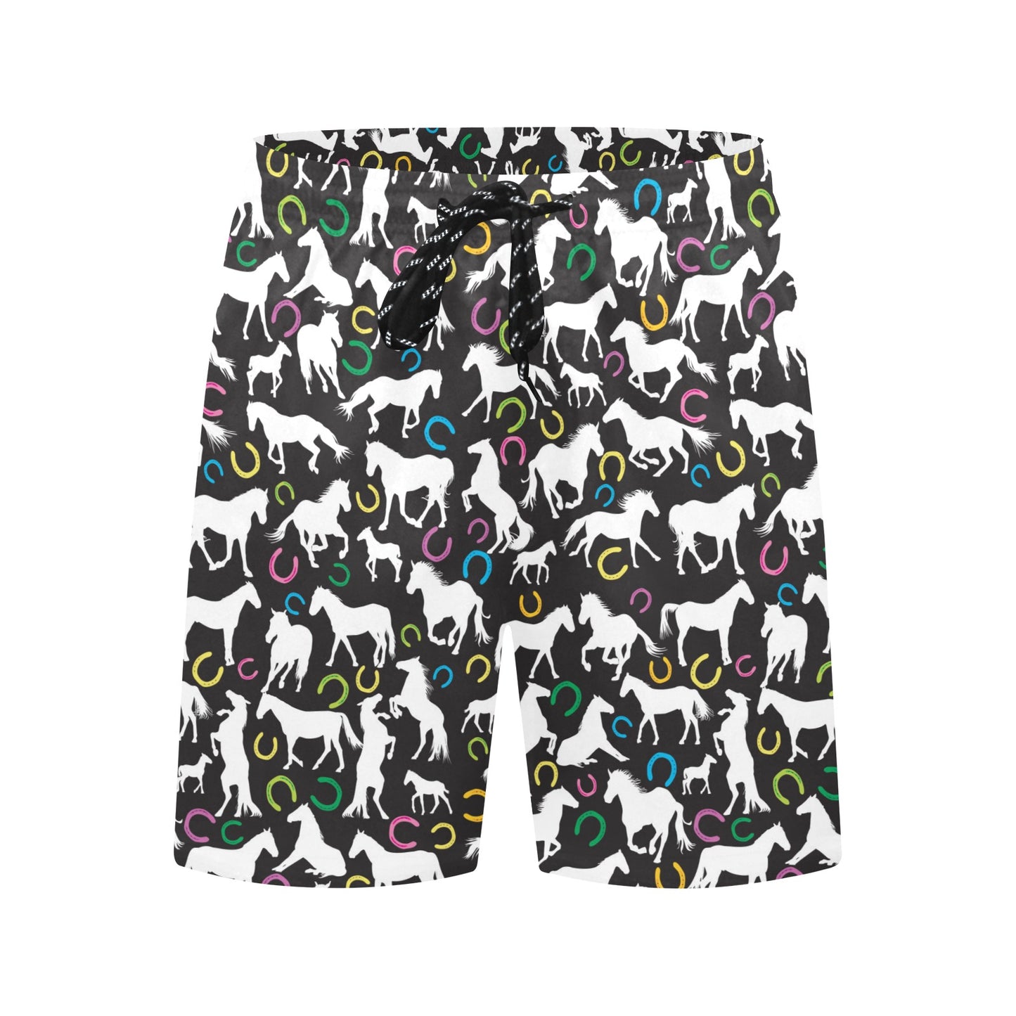 Horse Hoof Colorful Print Design LKS301 Men's Swim Trunks Beach Shorts