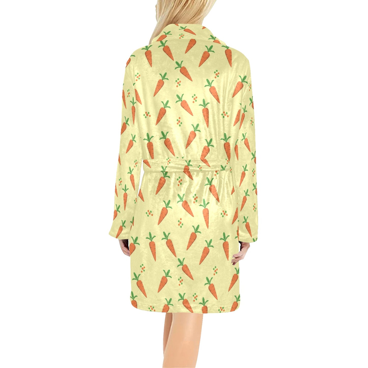 Carrot Pattern Print Design 04 Women's Fleece Robe