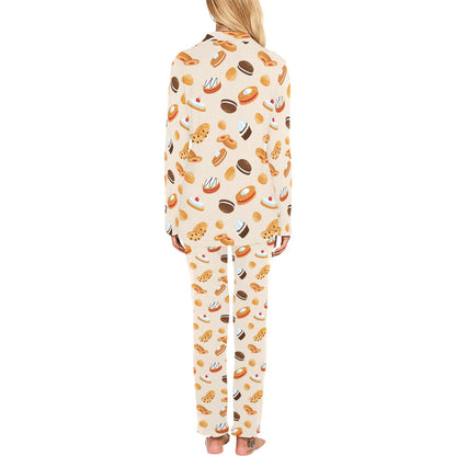 Biscuit Pattern Print Design 01 Women's Long Pajama Set