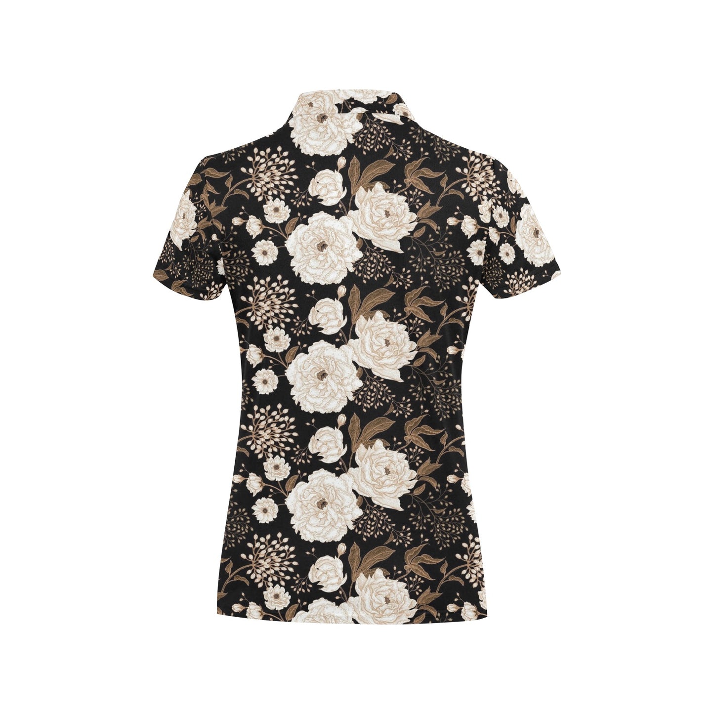Peony Pattern Print Design A02 Women's Polo Shirt