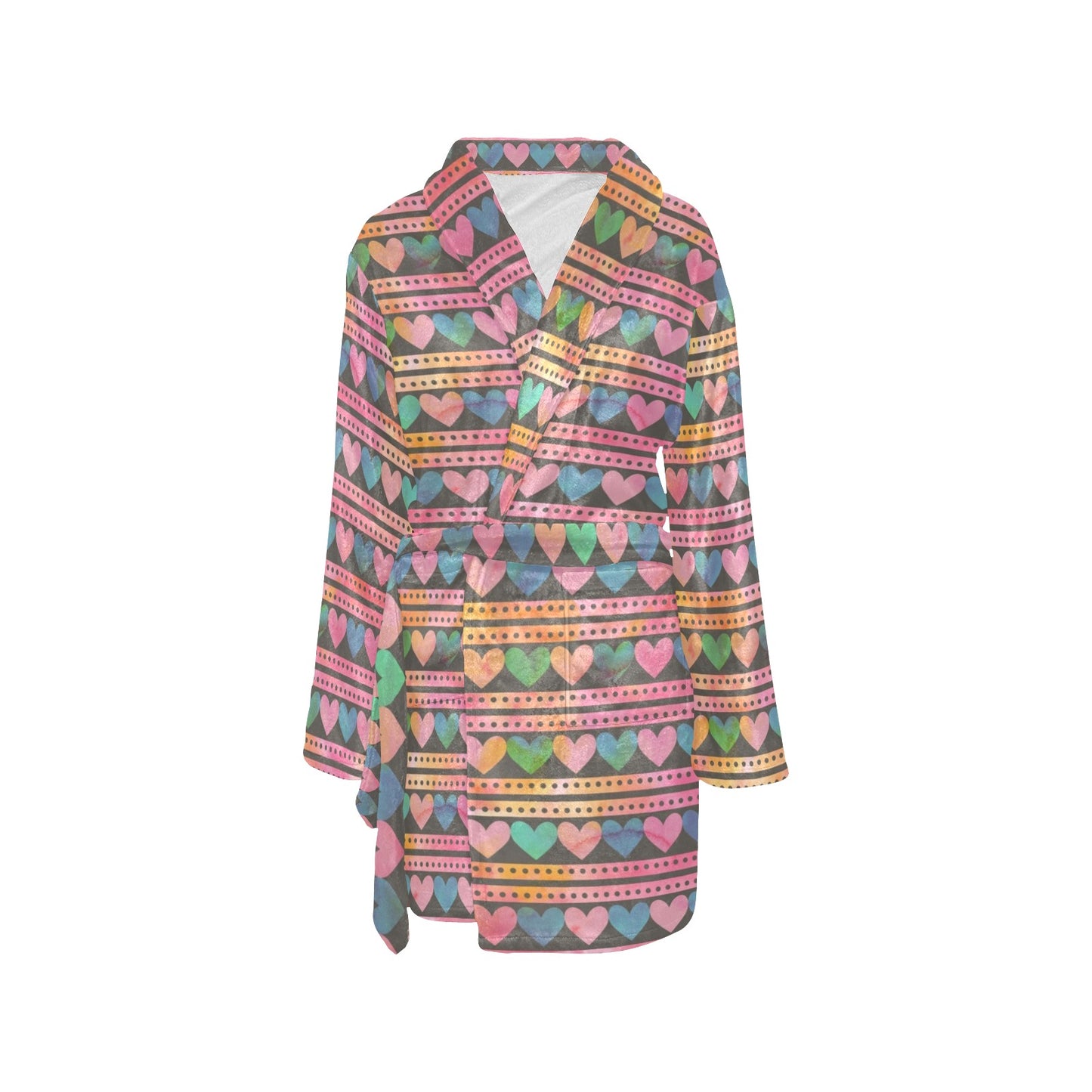 Heart Pattern Print Design HE010 Women's Fleece Robe