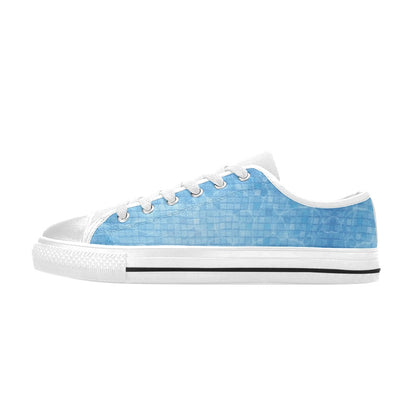 Swimming Pool Print Design LKS302 Women's White Low Top Shoes