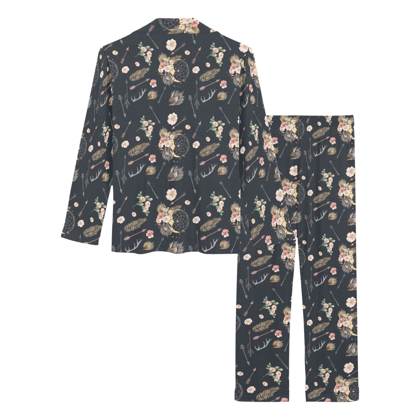 Bohemian Pattern Print Design 09 Women's Long Pajama Set