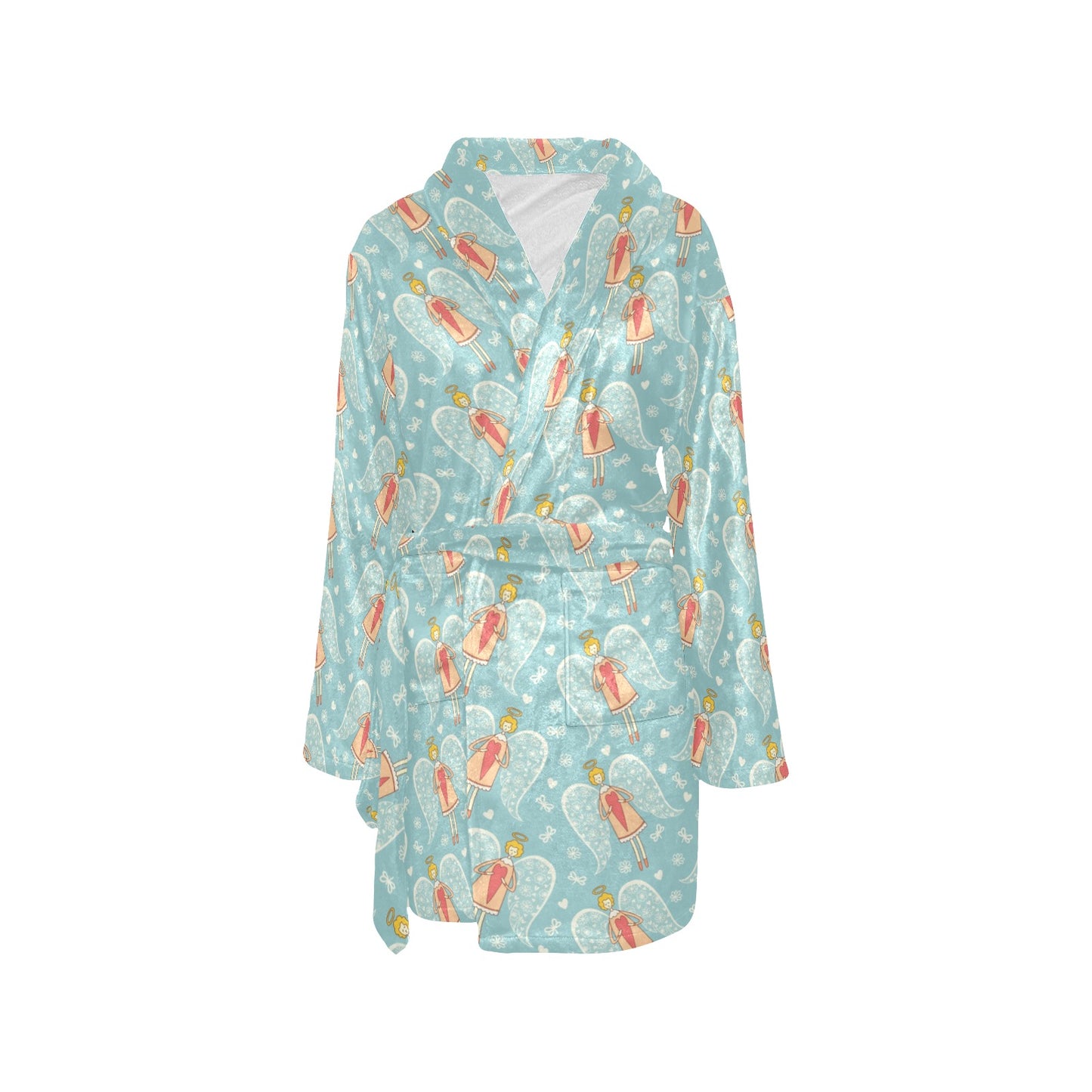 Angel Pattern Print Design 01 Women's Fleece Robe