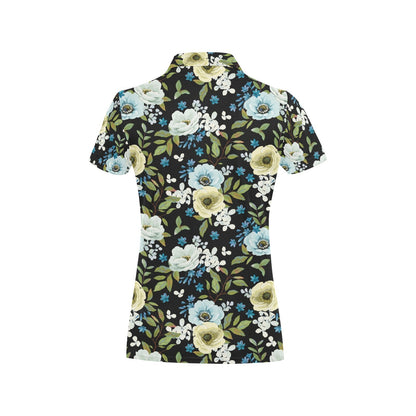 Anemone Pattern Print Design AM03 Women's Polo Shirt