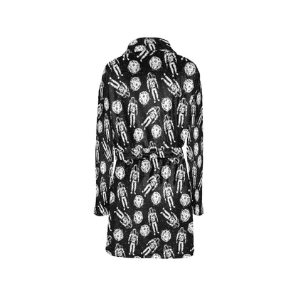 Astronaut Pattern Print Design 03 Women's Fleece Robe