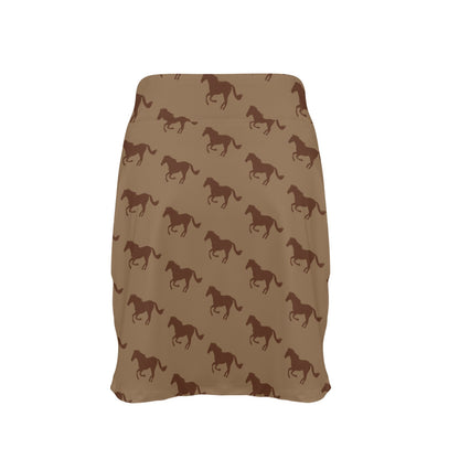 Horse Brown Print Design LKS307 17" Golf & Pickleball Skort with Pockets