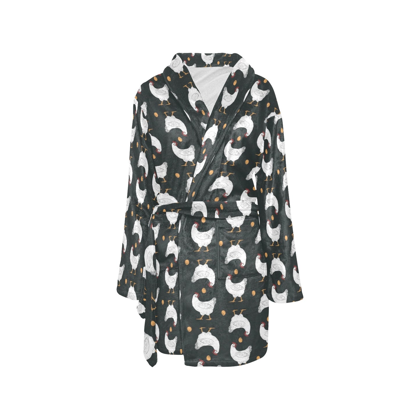 Chicken Pattern Print Design 06 Women's Fleece Robe