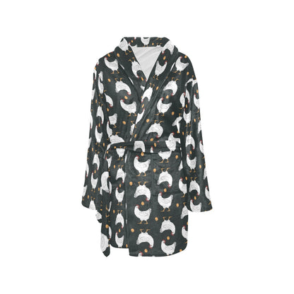 Chicken Pattern Print Design 06 Women's Fleece Robe