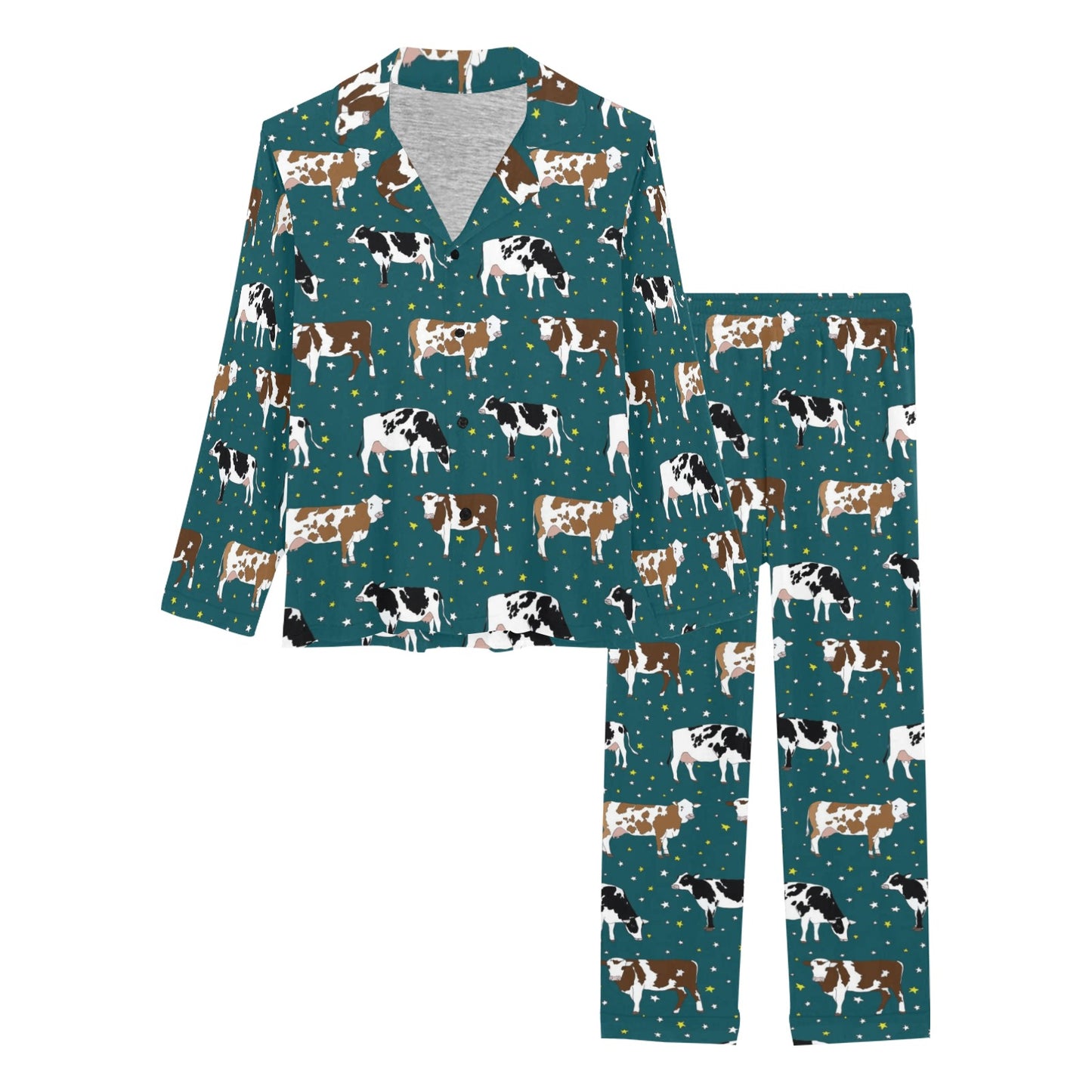 Cattle Print Design LKS404 Women's Long Pajama Set