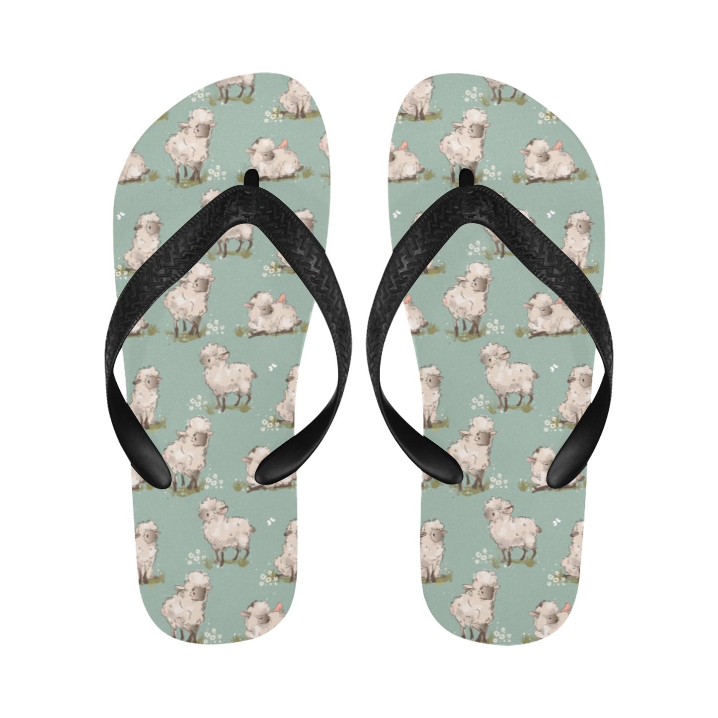 Sheep Print Design LKS405 Flip Flops