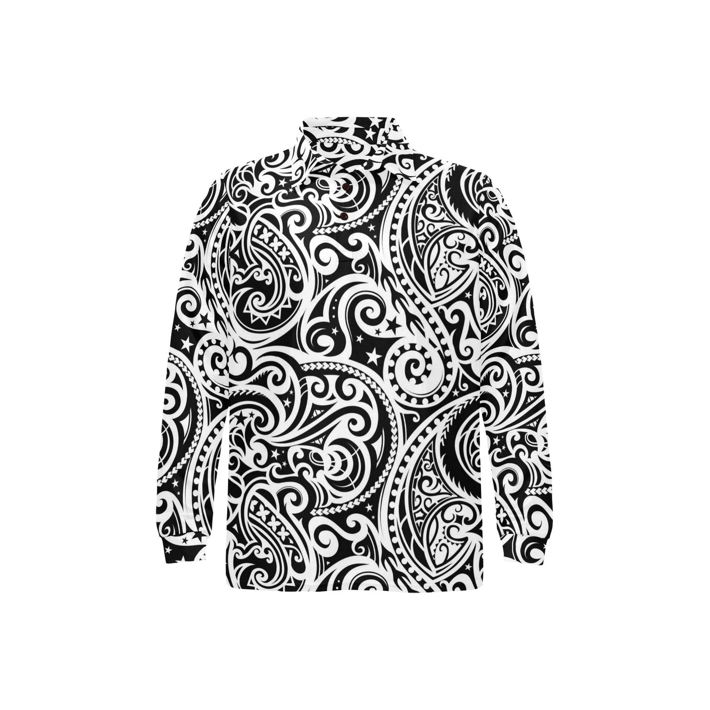 Polynesian Traditional Tribal Long Sleeve Polo Shirt For Men's