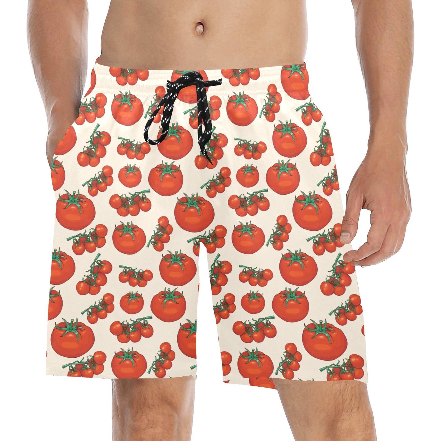 Tomato Print Design LKS302 Men's Swim Trunks Beach Shorts