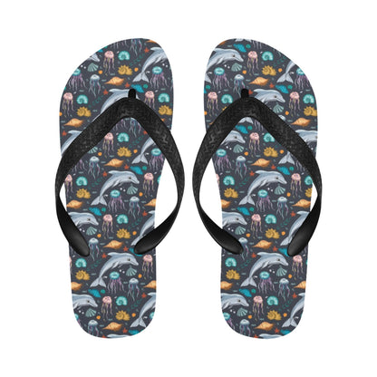 Underwater Dolphin Print Design LKS304 Flip Flops