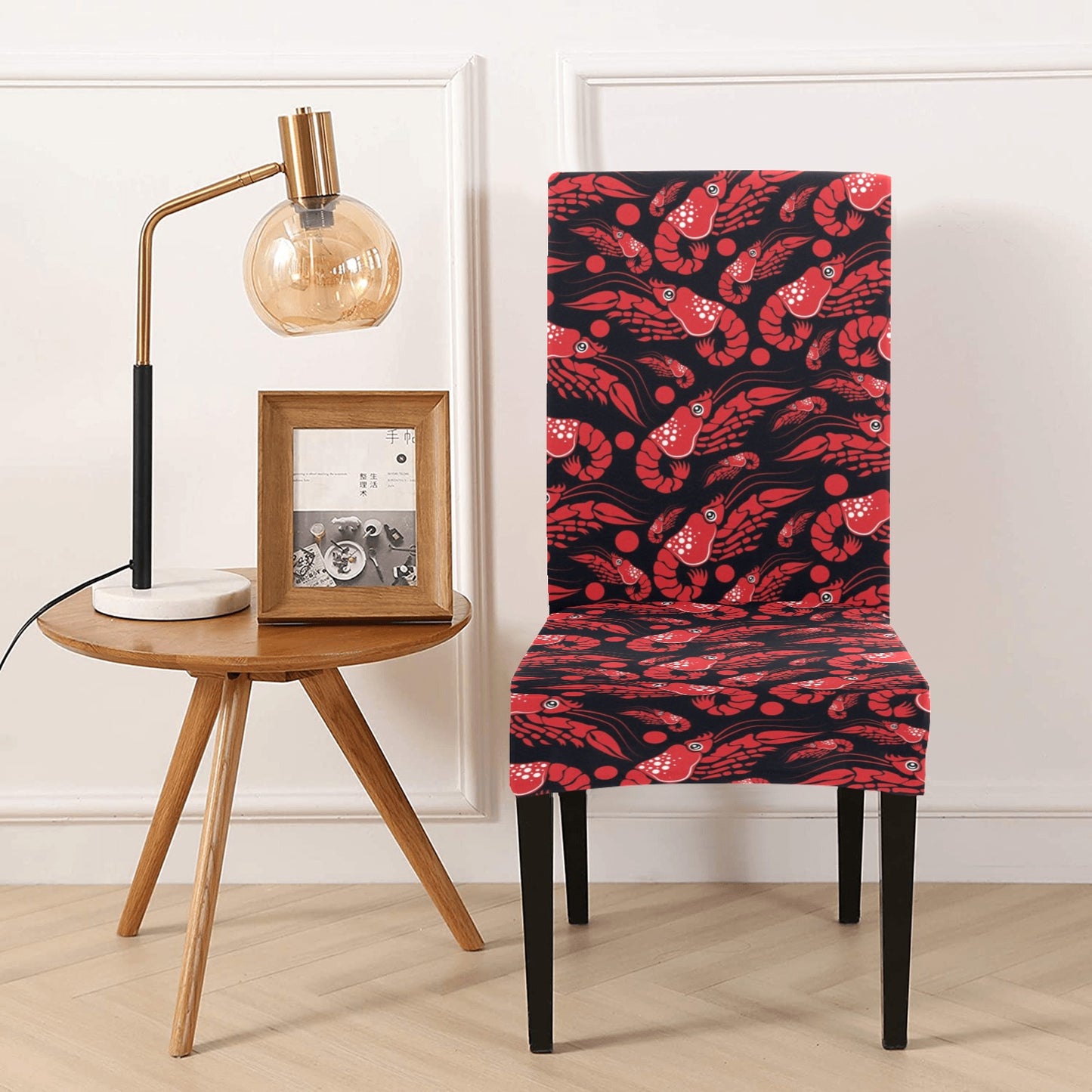 Shrimp Print Design LKS303 Dining Chair Slipcover