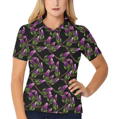 Magnolia Pattern Print Design MAG010 Women's Polo Shirt