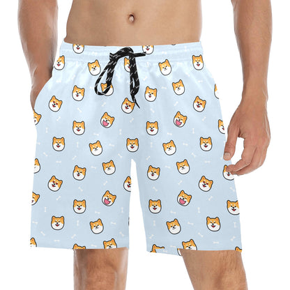 Shiba Inu Print Design LKS3012 Men's Swim Trunks Beach Shorts