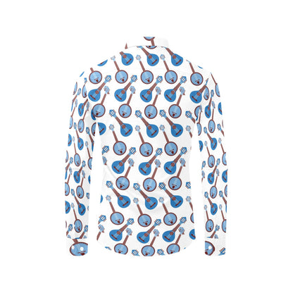 Banjo Print Design LKS401 Men's Long Sleeve Dress Shirt