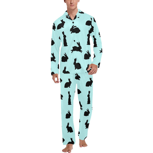 Rabbit Pattern Print Design RB010 Men's Long Pajama Set