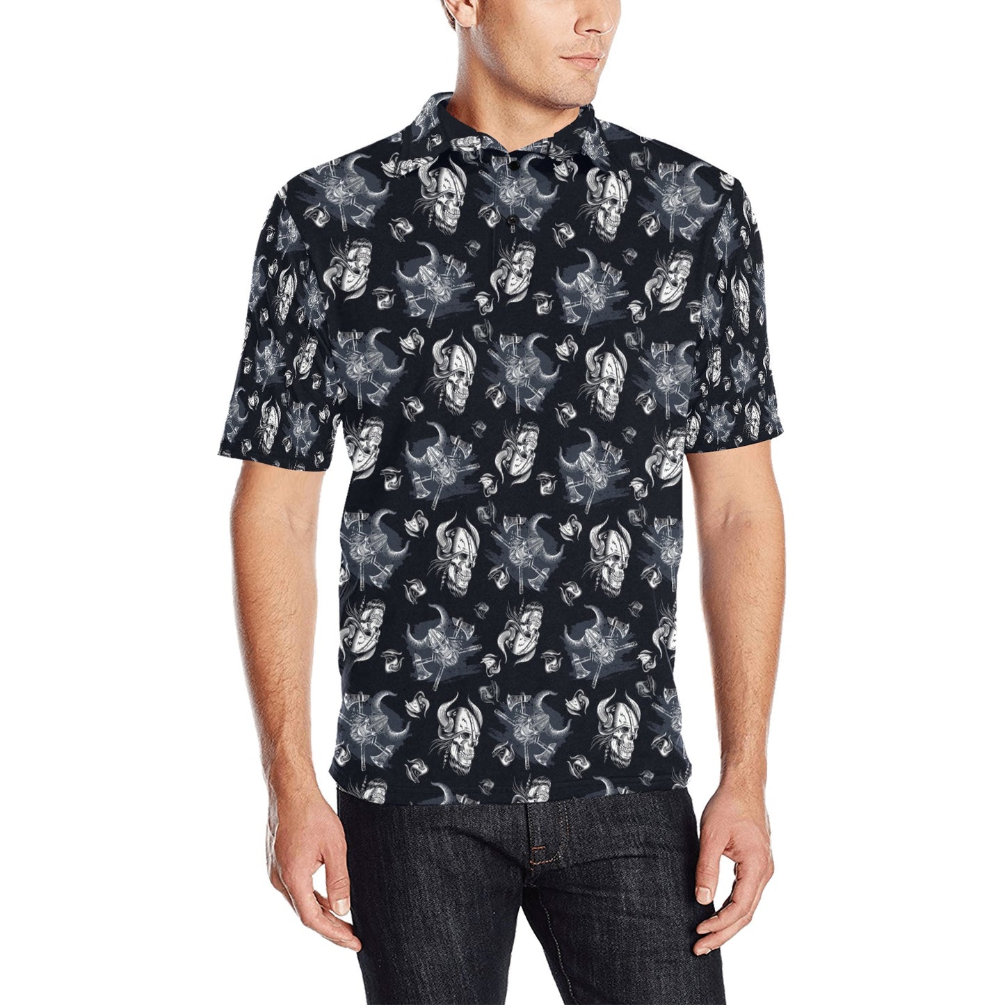 Vikings Print Design LKS304 Men Polo Shirt