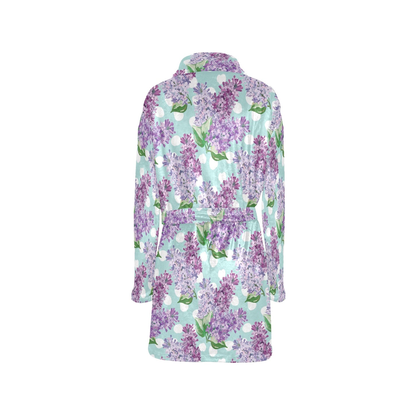 Lilac Pattern Print Design 02 Women's Fleece Robe