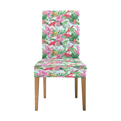 Tropical Flower Print Design LKS304 Dining Chair Slipcover