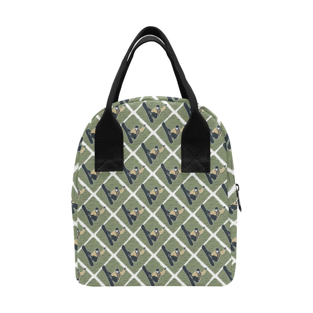 Snowboard Man Print Design LKS302 Insulated Lunch Bag