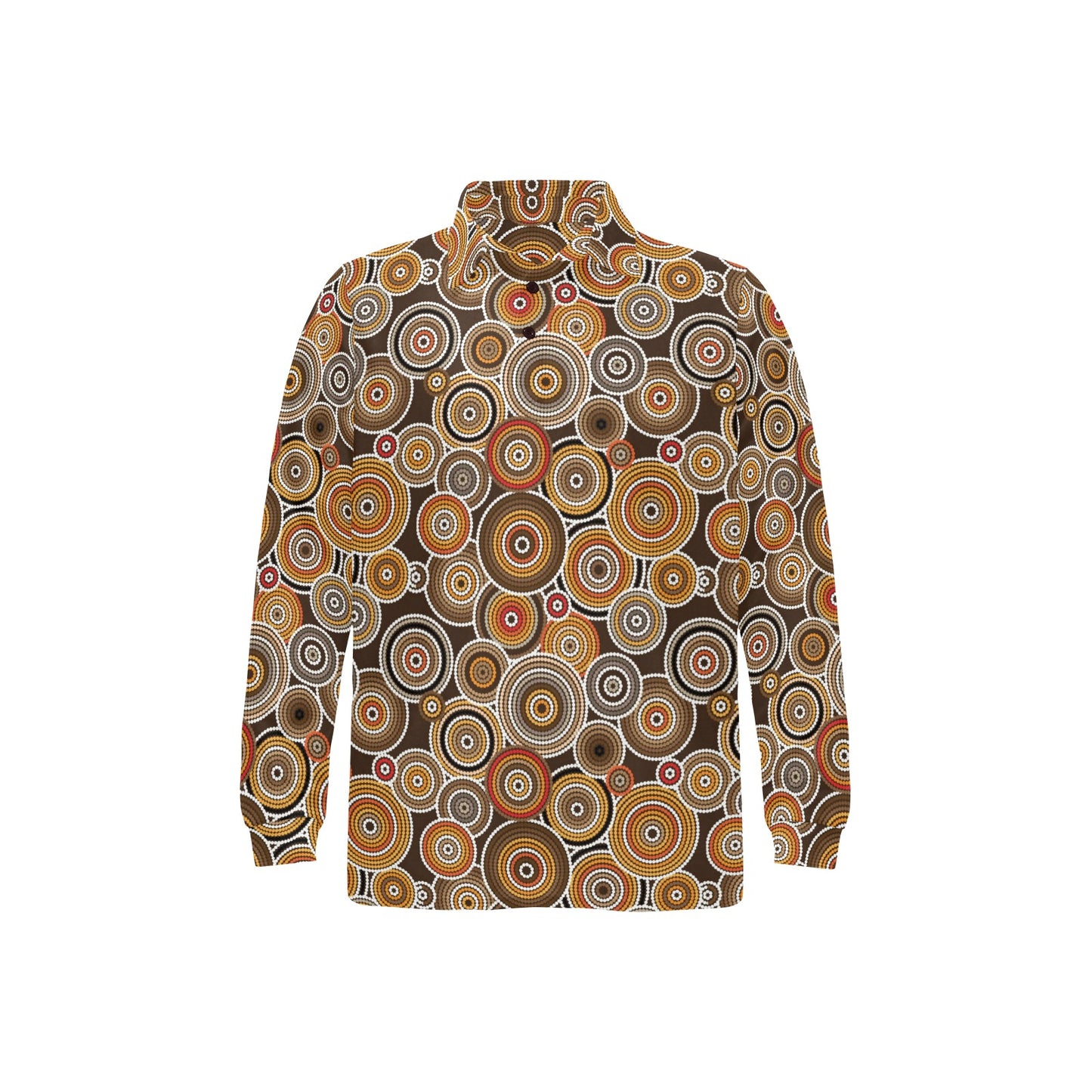 Aboriginal Print Design LKS402 Long Sleeve Polo Shirt For Men's