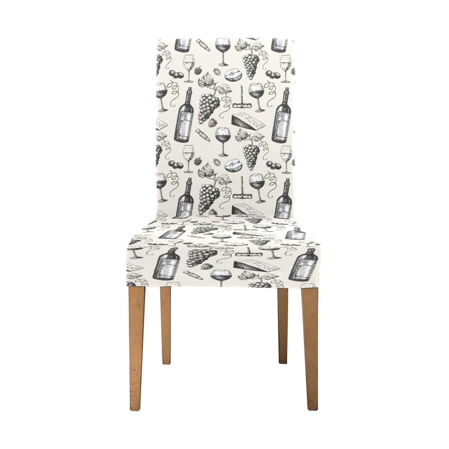 Wine Themed Print Design LKS306 Dining Chair Slipcover