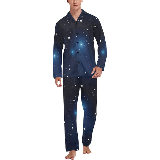 Night sky Pattern Print Design A02 Men's Long Pajama Set