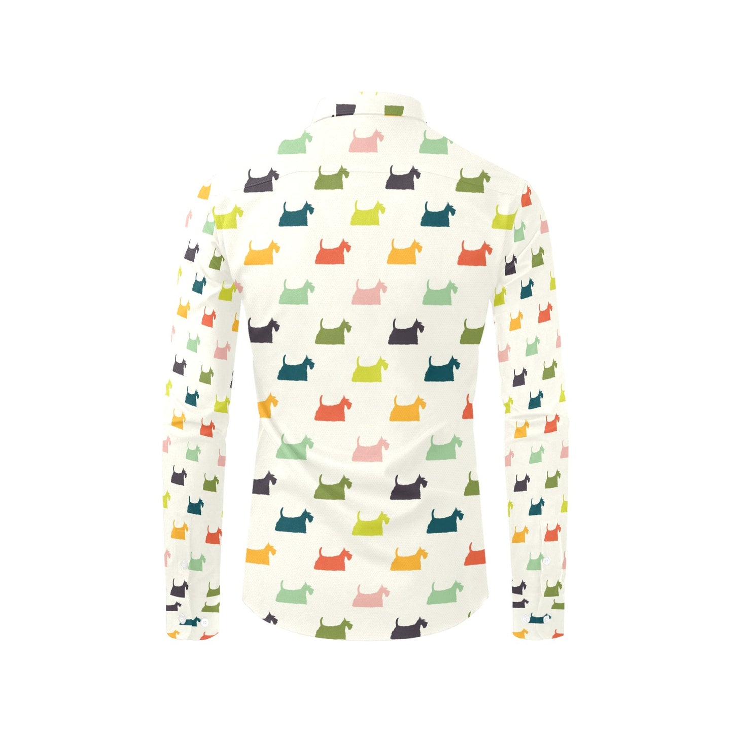Scottish Terriers Print Design LKS305 Men's Long Sleeve Dress Shirt