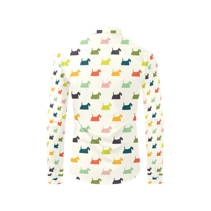 Scottish Terriers Print Design LKS305 Men's Long Sleeve Dress Shirt