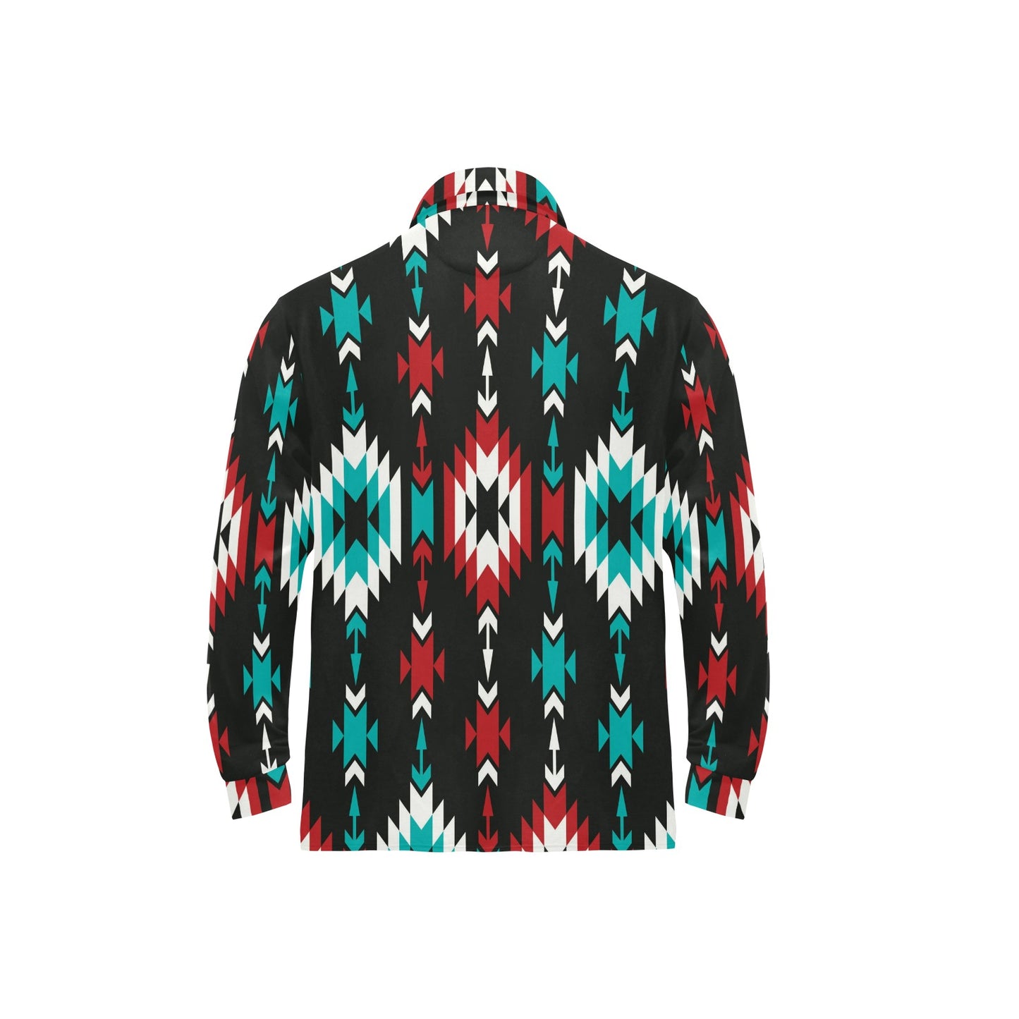 Native Pattern Print Design A08 Long Sleeve Polo Shirt For Men's