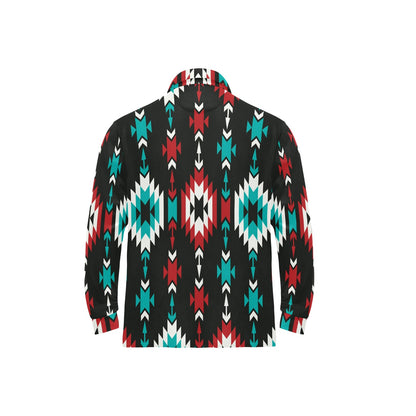 Native Pattern Print Design A08 Long Sleeve Polo Shirt For Men's