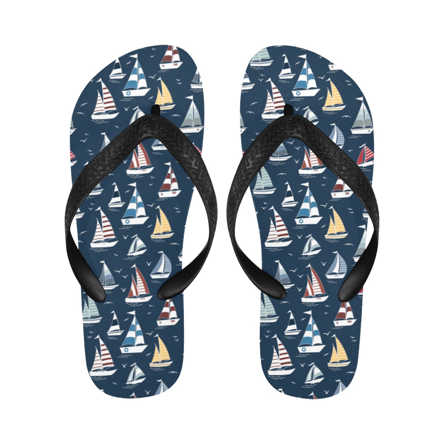 Sailboat Print Design LKS306 Flip Flops
