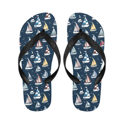 Sailboat Print Design LKS306 Flip Flops