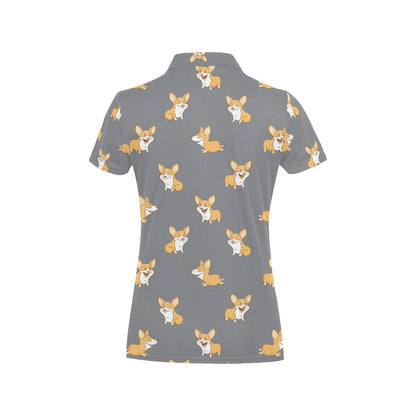 Pembroke Welsh Corgis Pattern Print Design A02 Women's Polo Shirt