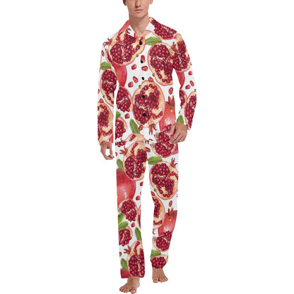 Pomegranate Pattern Print Design PG03 Men's Long Pajama Set