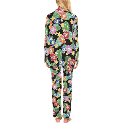 Hawaiian Themed Pattern Print Design H010 Women's Long Pajama Set