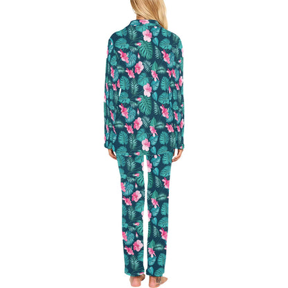 Summer Floral Print Design LKS301 Women's Long Pajama Set