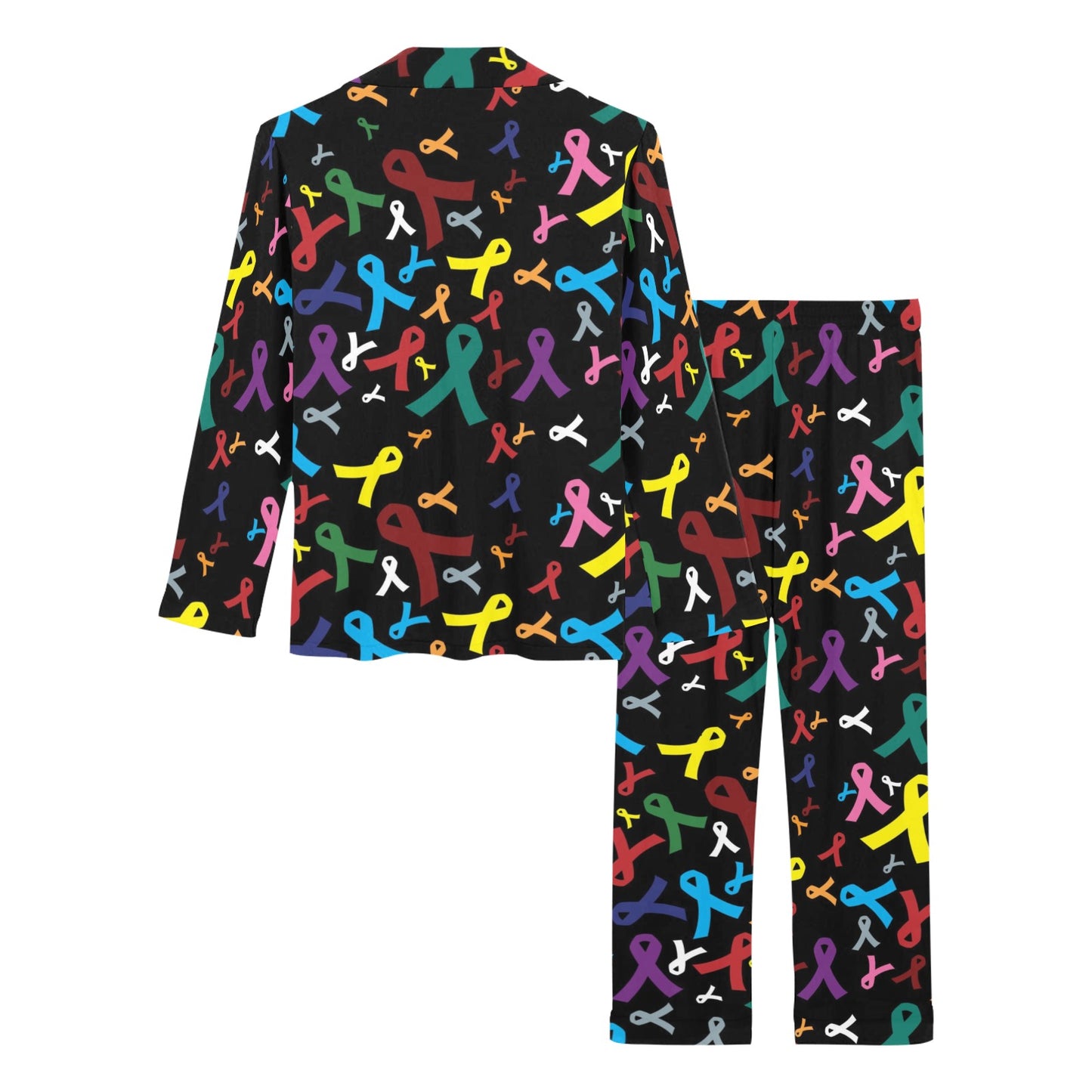 Cancer Awareness Pattern Print Design 03 Women's Long Pajama Set