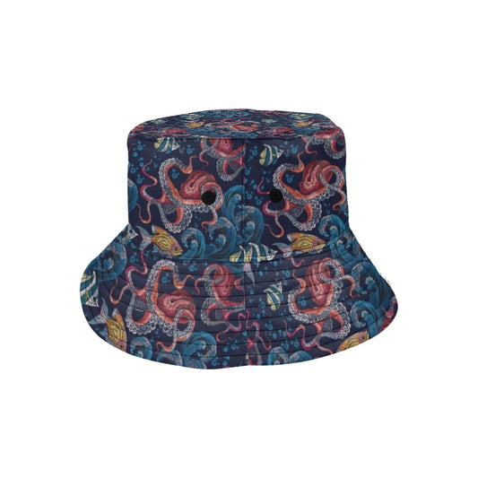 Underwater Giant Squid Print Design LKS302 Unisex Bucket Hat