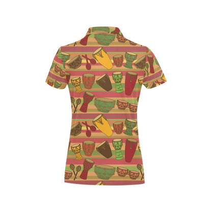 Percussion Neon Pattern Print Design 04 Women's Polo Shirt
