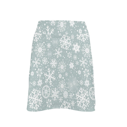 Snowflake Print Design LKS303 17" Golf & Pickleball Skort with Pockets