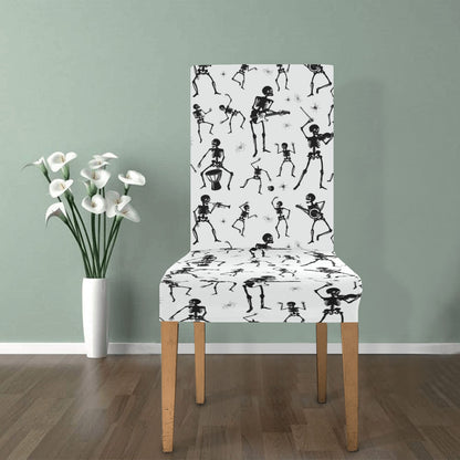 Skeleton Music Player Print Design LKS303 Dining Chair Slipcover