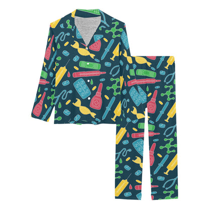 Phlebotomist Pattern Print Design A03 Women's Long Pajama Set