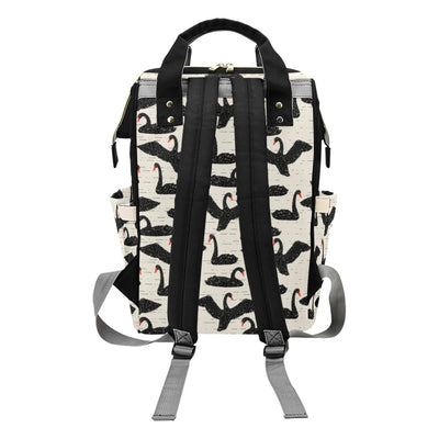 Swan Print Design LKS402 Diaper Bag Backpack