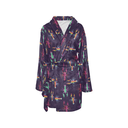 Lobster Print Design LKS402 Women's Fleece Robe