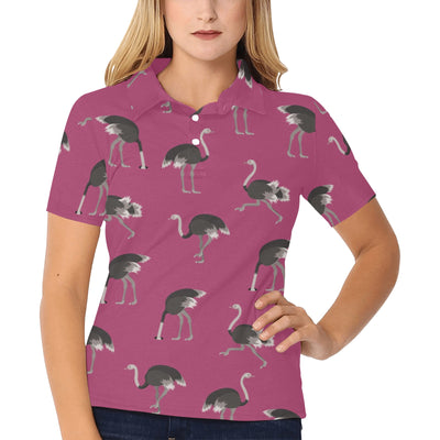 Emu Pattern Print Design 02 Women's Polo Shirt