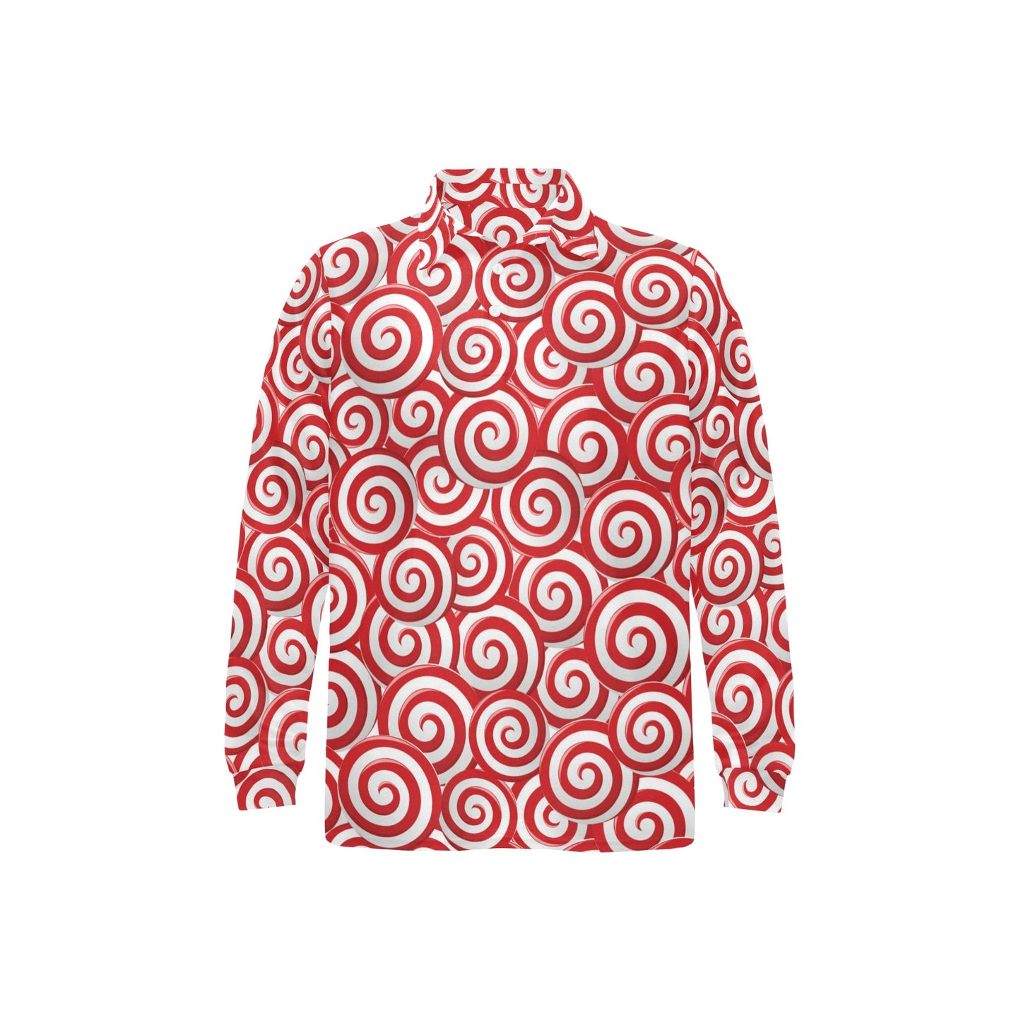 Candy Pattern Print Design 03 Long Sleeve Polo Shirt For Men's